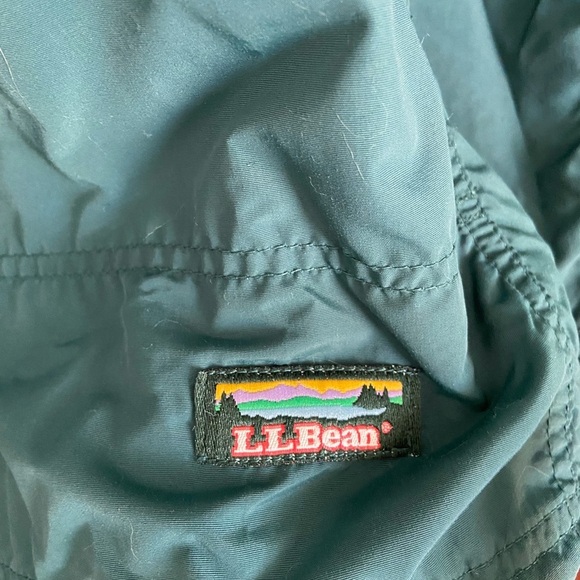 Vintage LL Bean Jacket Men Green Windbreaker Rain Zip Anorak XL Kangaroo Pocket - Picture 3 of 9